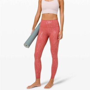 Lululemon Wunder Under High-Rise Tight 28" Shine Cranberry Pink Limited Size 6